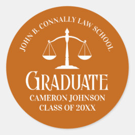 カスタムオレンジ白法学卒業党 ラウンドシール