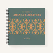 カスタムオレンジ結婚デザインズゲストブック ノートブック (正面)