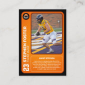カスタムオレンジ色のサッカーのトレーディングカード写真の統計情報 コーリングカード (正面)