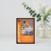 カスタムオレンジ色のサッカーのトレーディングカード写真の統計情報 コーリングカード (スタンド正面)