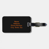 カスタムオレンジ色の炎スカルラゲージタグ ラゲッジタグ (裏面横)