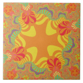 カスタムオレンジ色の黄色の十字大タイル タイル