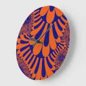 カスタムオレンジ色ブルーループ長円形ウォールクロック ラージ壁時計 (傾斜)