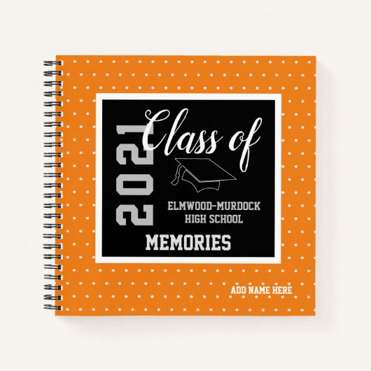 カスタムオレンジ2021年高等学校  ノートブック (正面)