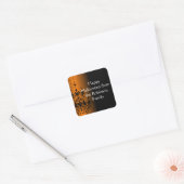 カスタムオレンジ/ブラックシャンデリアハロウィーン スクエアシール (封筒)