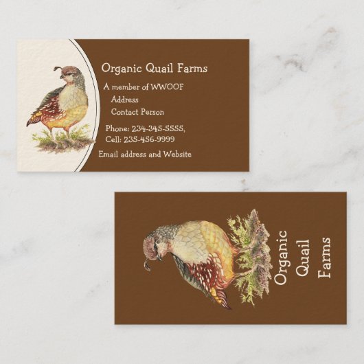 カスタムオーガニックウイルファームアニマル名刺 名刺 (正面/裏面)