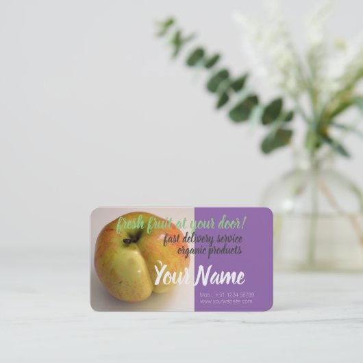 カスタムオーガニック生果物配送名刺 名刺 (スタンド正面)