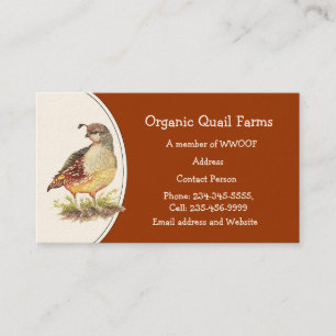 カスタムオーガニックQuail Farm、Animal Business Card 名刺