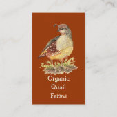 カスタムオーガニックQuail Farm、Animal Business Card 名刺 (裏面)
