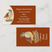 カスタムオーガニックQuail Farm、Animal Business Card 名刺 (正面/裏面)