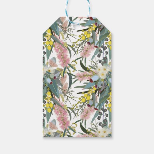 カスタムオージー先住民ブッシュ開花 ギフトタグ (正面)