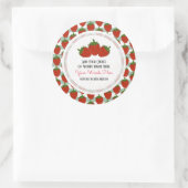 カスタムオーダーのイチゴクラシック丸型ステッカー ラウンドシール (バッグ)