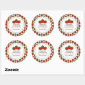 カスタムオーダーのイチゴ クラシック ラウンド ステッカー (シート)