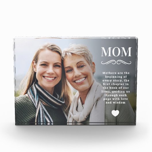 カスタムオーダーの母の日名言オーバーレイ フォトブロック (正面)