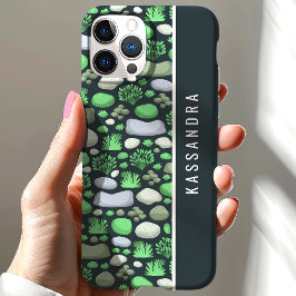 カスタムオーダーネーム 苔と石 iPhone 15ケース