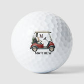 カスタムオーダーレッドカートモノグラム名 ゴルフボール (正面)