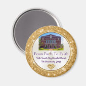 カスタムオーダー教会フォトマグネット， 2.25インチ マグネット (正面/裏面)