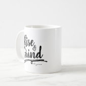 カスタムオーダー 名前入り RISE & GRIND コーヒーマグカップ (正面左)