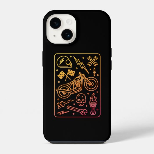 カスタムオートバイガレージ1 iPhoneケース (裏面)