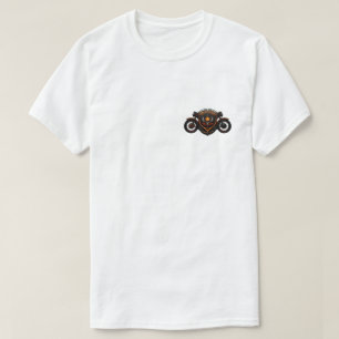 カスタムオートバイクラブロゴデザイン Tシャツ