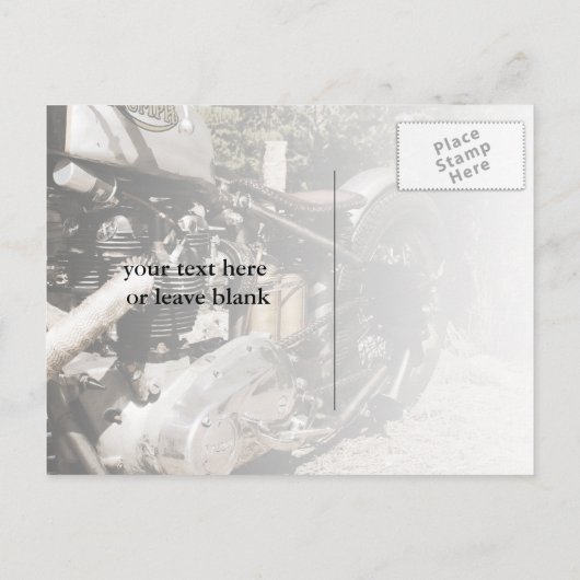 カスタムオートバイバイクもしくは自転車に乗る人日付ポストカードの保存 案内ポストカード (裏面)