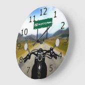 カスタムオートバイロードトリップ ラージ壁時計 (傾斜)