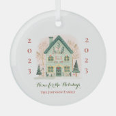 カスタムオーナメント"ホームfor the Holidays" ガラスオーナメント (正面)