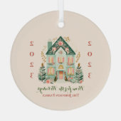 カスタムオーナメント"ホームfor the Holidays" ガラスオーナメント (裏面)