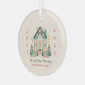 カスタムオーナメント"ホームfor the Holidays" ガラスオーナメント (正面左)