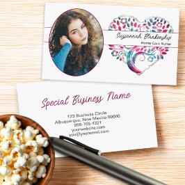 カスタムオーバルカラフルフォトツリーハート 名刺