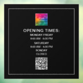 カスタムオープニングタイムズロゴQRコードテンプレート ウィンドウサイン (シート3)