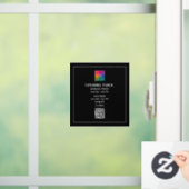 カスタムオープニングタイムズロゴQRコードテンプレート ウィンドウサイン (ホーム)