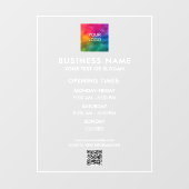 カスタムオープンホアーズビジネスロゴQRコード電話番号 ウィンドウサイン (シート)