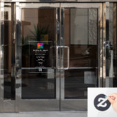 カスタムオープンホワーズ ビジネス ロゴ QRコード 電話番号 ウィンドウサイン (オフィスドア)