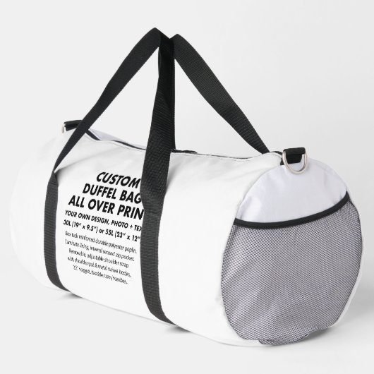 カスタムオールオパーソナライズされたーバープリントダッフェルバッグ55L ダッフルバッグ (右コーナー)