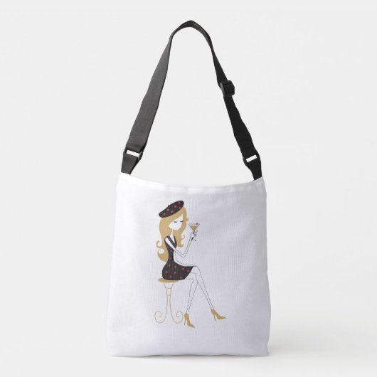 カスタムオールオーバープリントクロス体バッグ クロスボディバッグ (正面)