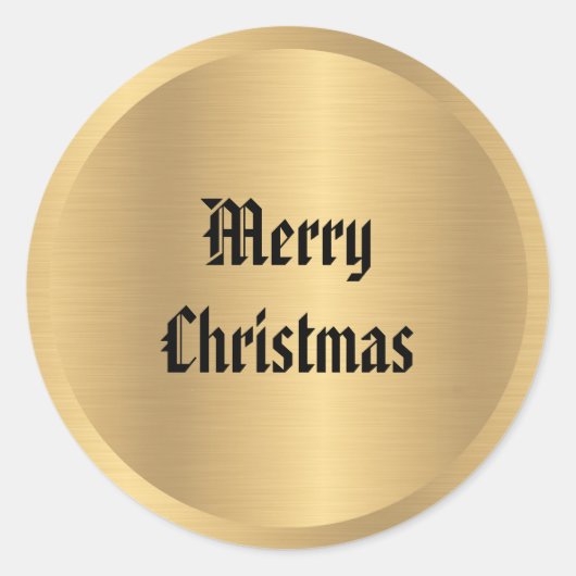 カスタムオールドスタイルのクリスマス テキスト ヴィンテージ ラウンドシール (正面)