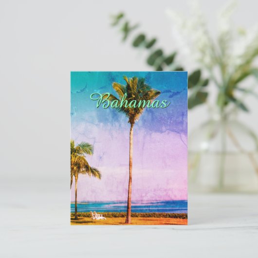 カスタムオールドトロピカルデザイン ポストカード (スタンド正面)