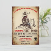 カスタムカウボーイカントリー1stロデオ誕生日パーティー 招待状 (スタンド正面)