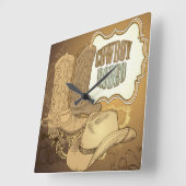 カスタムカウボーイロデオウォールクロック スクエア壁時計 (傾斜)