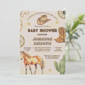 カスタムカウボーイ赤ちゃんシャワーパーティー 招待状 (スタンド正面)
