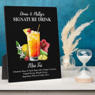 カスタムカクテルバーサイン Mai Tai ドリンク フォトプラーク