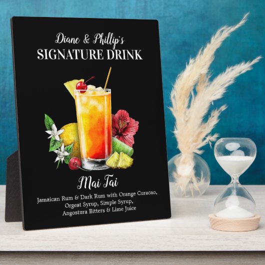 カスタムカクテルバーサイン Mai Tai ドリンク フォトプラーク (側面)