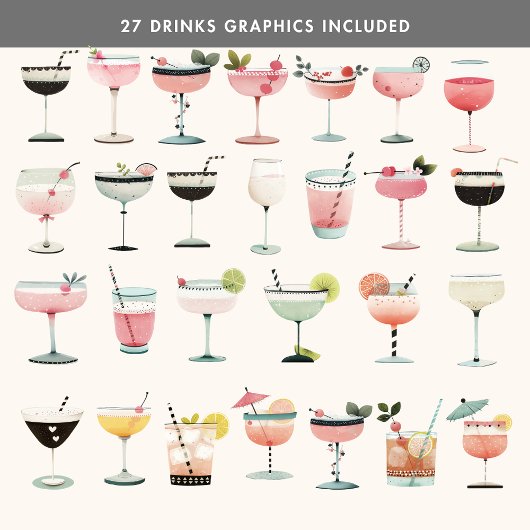 カスタムカクテル結婚の特徴的なドリンク看板 ポスター