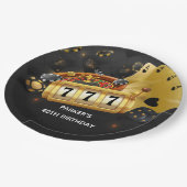 カスタムカジノナイトパーティーブラック金ゴールド ペーパープレート (アングル)