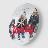 カスタムカジュアルモダンモダン家族のフルフォト ラージ壁時計 (傾斜)