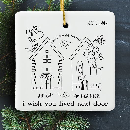 カスタムカスタマイズ友最高の写真クリスマス セラミックオーナメント