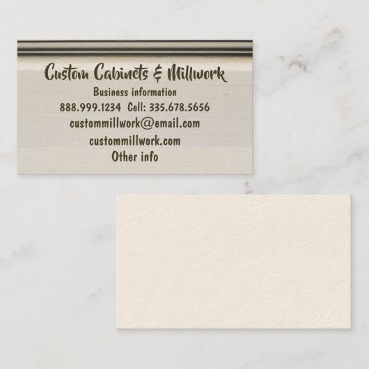 カスタムカスタムキャビネットとMillwork名刺 名刺 (正面/裏面)
