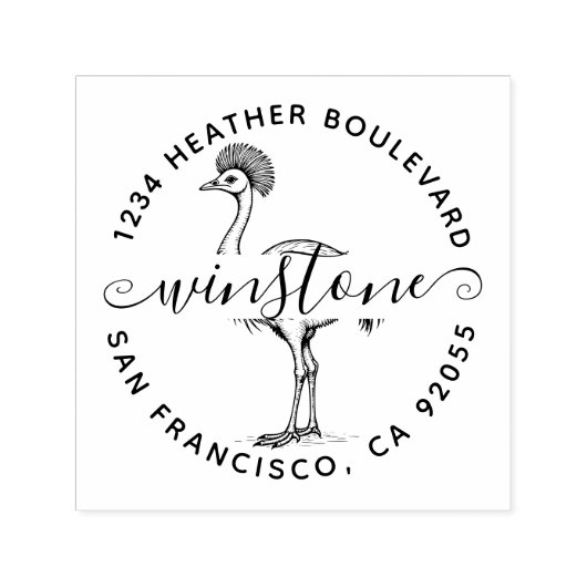 カスタムカソウィル鳥差出人住所姓 セルフインキングスタンプ (デザイン)