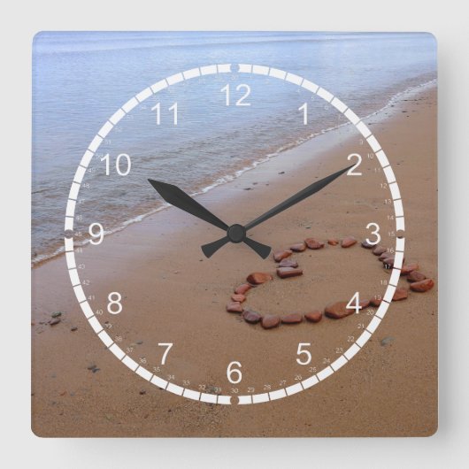 カスタムカッコいいウォールクロック スクエア壁時計 (正面)